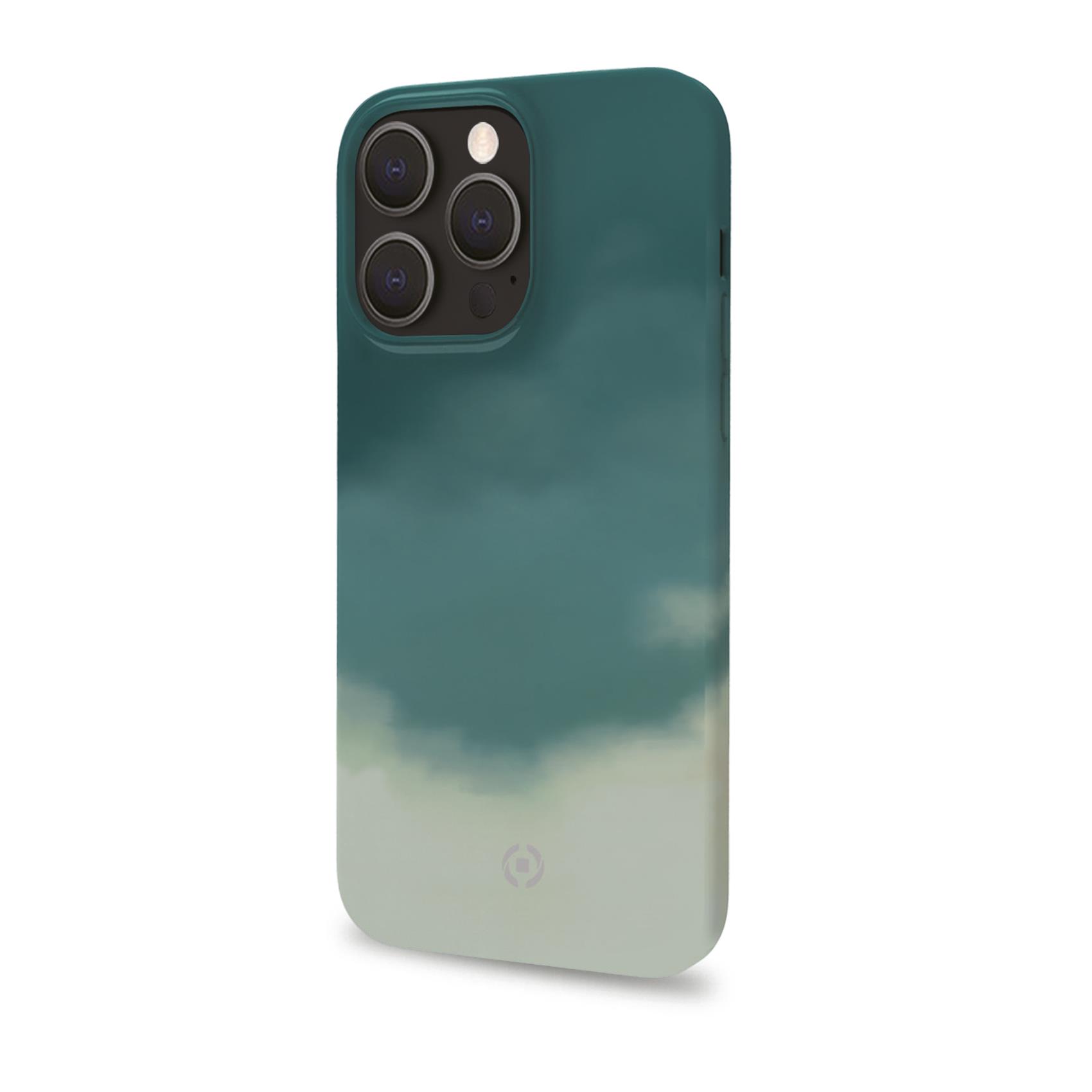 Celly Watercol - Cover per cellulare - TPU (poliuretano termoplastico), rivestimento in silicone - verde - per Apple iPhone 13 Pro