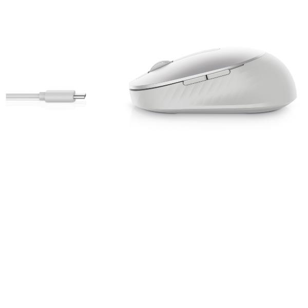 Dell Premier MS7421W - Mouse - ottica - 7 pulsanti - senza fili - 2.4 GHz, Bluetooth 5.0 - argento platino - con 3 anni Next Business Day Advanced Exchange Service - per Dell 7560, 7760; Latitude 54XX, 55XX; OptiPlex 3090; Vostro 15 7510, 5625; XPS 17 9710