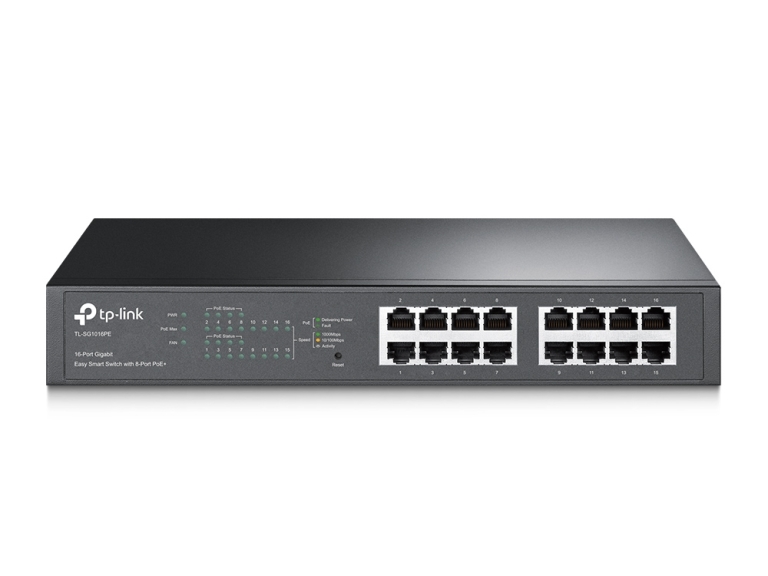TP-Link TL-SG1016PE - Switch - intelligente - 8 x 10/100/1000 (PoE+) + 8 x 10/100/1000 - desktop, montabile su rack - PoE+ (110 W)
