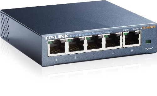 TP-Link TL-SG105 5-Port Metal Gigabit Switch - Switch - unmanaged - 5 x 10/100/1000 - desktop