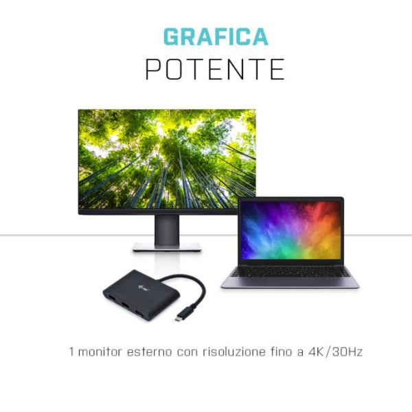 i-Tec USB-C HDMI and USB Adapter with Power Delivery Function - Docking station - USB-C / Thunderbolt 3 - HDMI