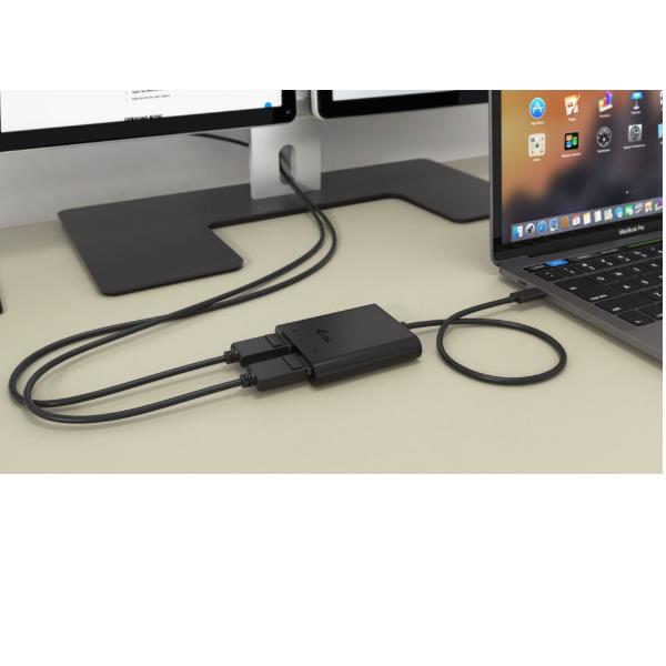 i-Tec - Adattatore video esterno - USB-C 3.1 - 2 x DisplayPort - nero