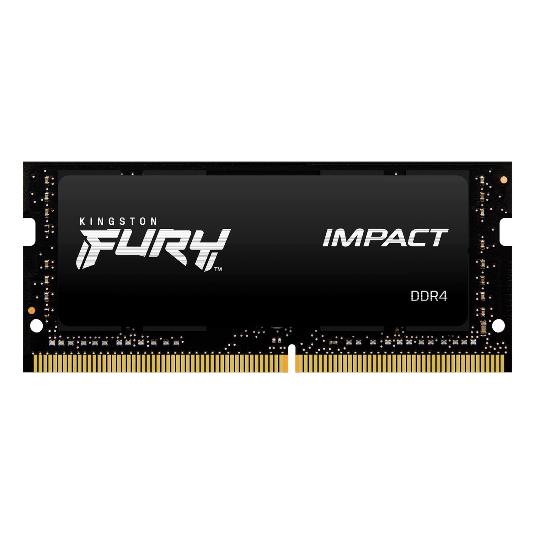 Kingston FURY Impact - DDR4 - modulo - 8 GB - SO DIMM 260-pin - 3200 MHz / PC4-25600 - CL20 - 1.2 V - senza buffer - non ECC - nero