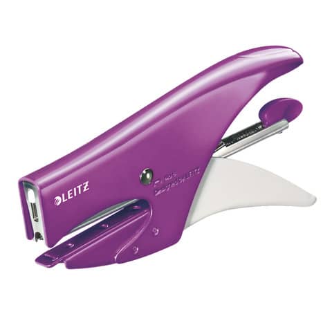 Leitz WOW - Graffatrice - 15 fogli / 1.5 mm - No.8, 6/4 - metallo - viola metallizzato