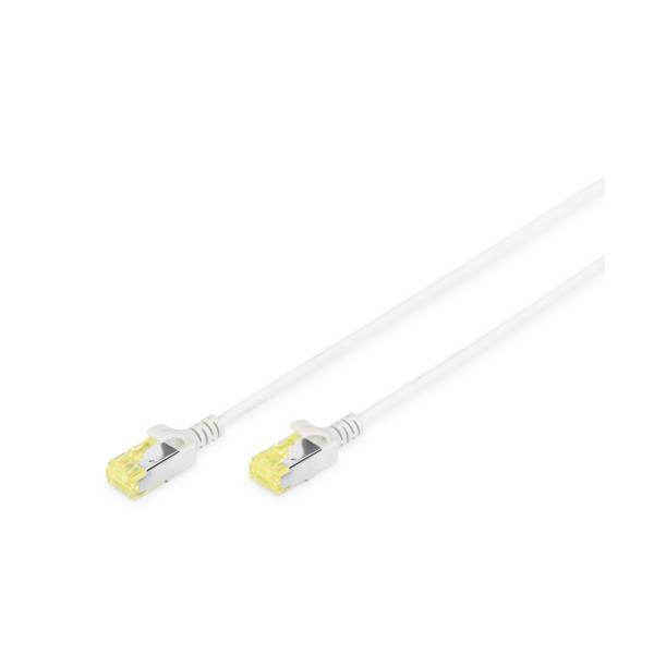 DIGITUS Slim - Cavo patch - RJ-45 (M) a RJ-45 (M) - 2 m - U/FTP - CAT 6a - senza alogeni, stampato, antiaggrovigliamento - grigio
