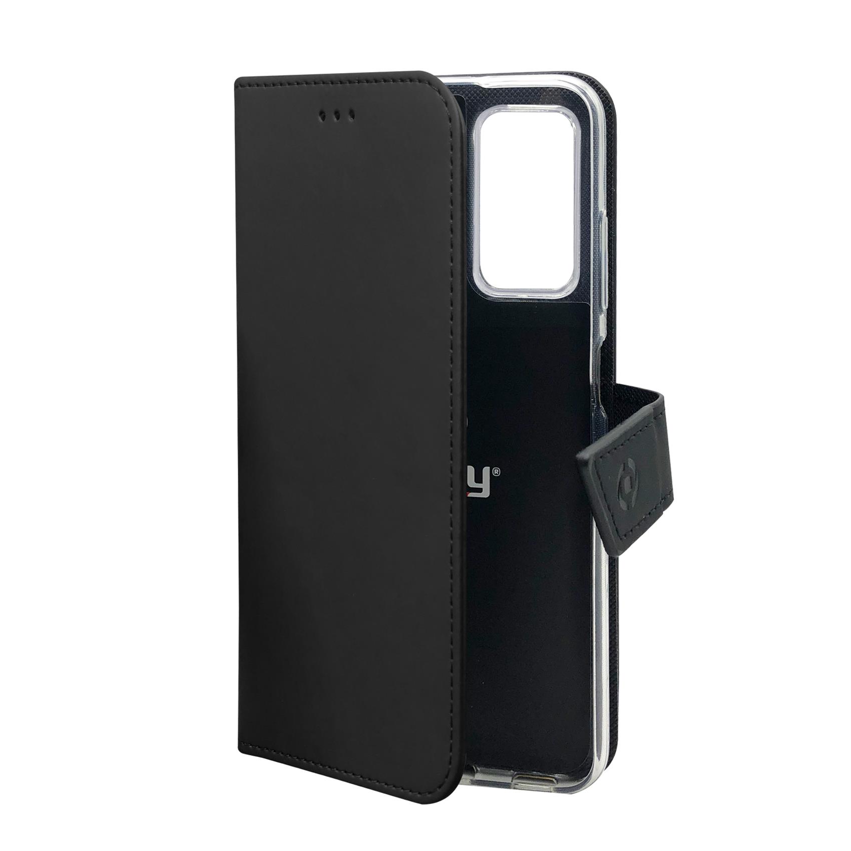 Celly Wally - Flip cover per cellulare - similpelle - nero - per Samsung Galaxy A73 5G