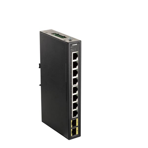 D-Link DIS 100G-6S - Switch - unmanaged - 4 x 10/100/1000 + 2 x 100/1000 SFP - montabile su rail DIN, montaggio a parete