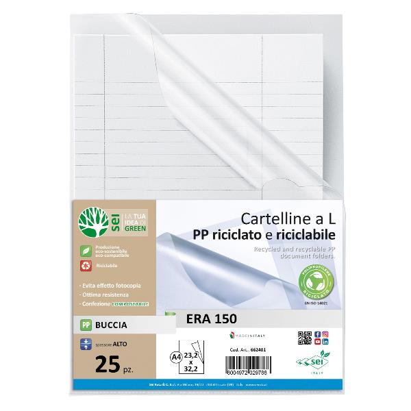 SEI ERA 150 - Cartella a L - per A4 (pacchetto di 25)