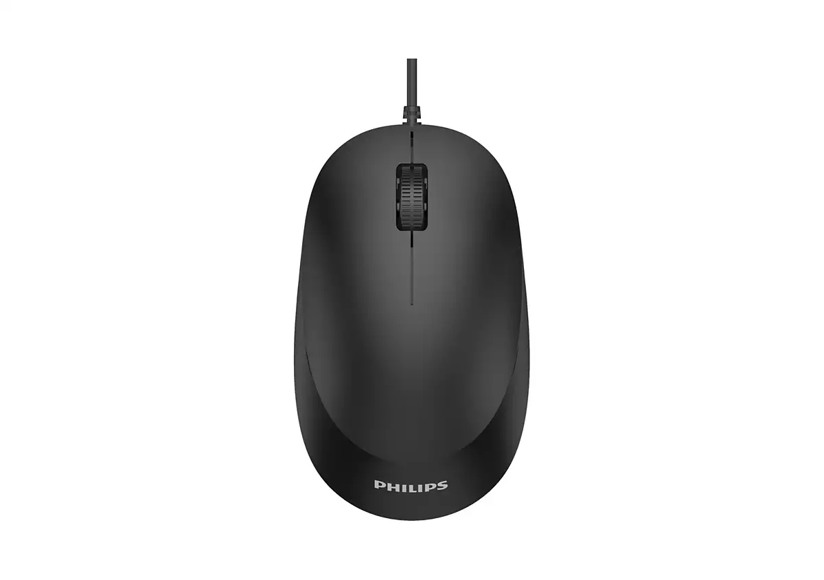 Philips SPK7207B - 2000 Series - mouse - ergonomico - per destrorsi e per sinistrorsi - ottica - 3 pulsanti - cablato - USB 2.0