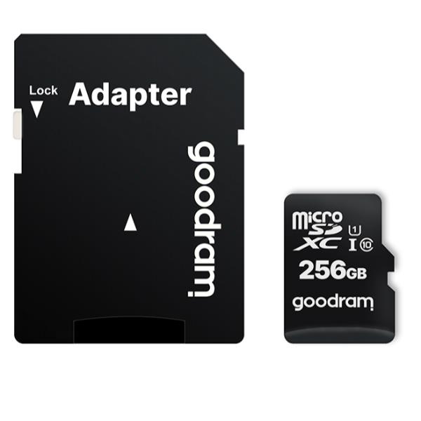 GOODRAM M1AA - Scheda di memoria flash (adattatore a SD in dotazione) - 256 GB - UHS-I U1 / Class10 - UHS-I microSDXC