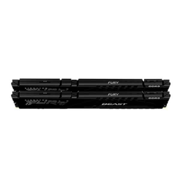 Kingston FURY Beast - DDR5 - kit - 32 GB: 2 x 16 GB - DIMM 288-PIN - 5200 MHz / PC5-41600 - CL40 - 1.25 V - senza buffer - on-die ECC - nero