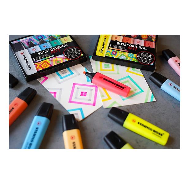 STABILO BOSS ORIGINAL ARTY - Evidenziatore - colori assortiti - inchiostro base acqua - 2-5 mm (pacchetto di 10)