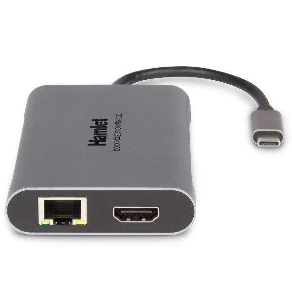 Hamlet PD400D - Docking station - USB-C - 2 x HDMI - GigE