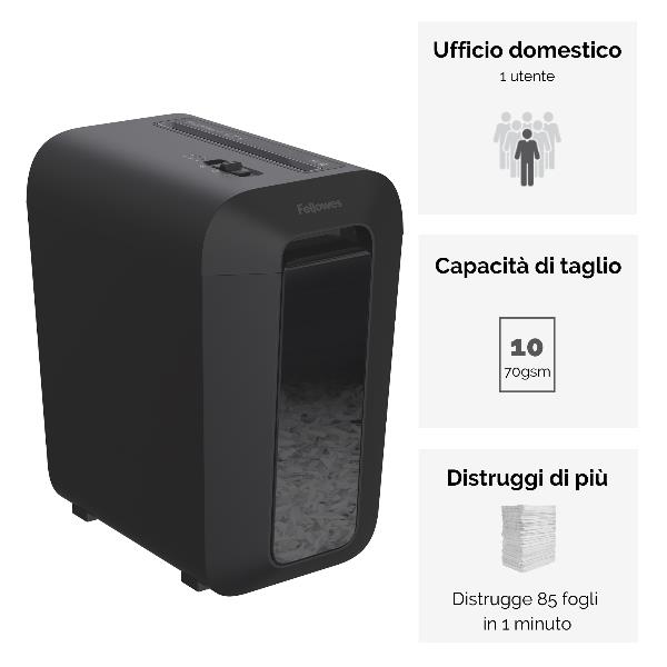 Fellowes Powershred LX65 - Distruggidocumenti - taglio incrociato - 4 x 40 mm - P-4