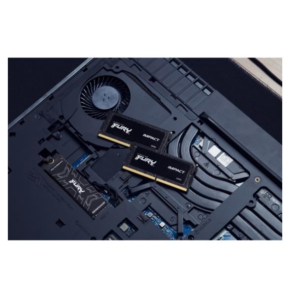 Kingston FURY Impact - DDR5 - kit - 64 GB: 2 x 32 GB - SO DIMM 262-pin - 4800 MHz / PC5-38400 - CL38 - 1.1 V - senza buffer - on-die ECC