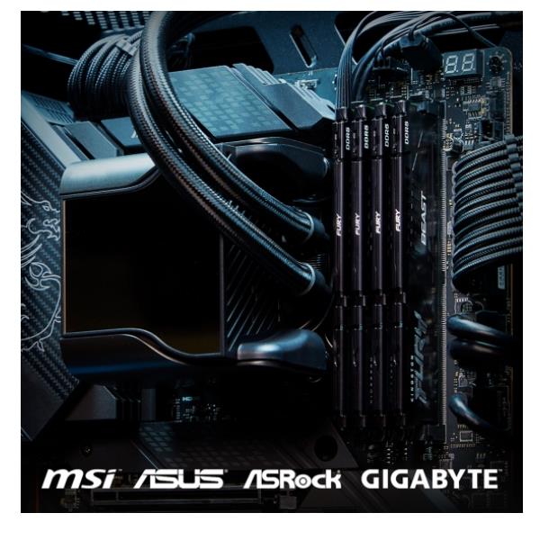Kingston FURY Beast - DDR5 - kit - 64 GB: 2 x 32 GB - DIMM 288-PIN - 5200 MHz / PC5-41600 - CL38 - 1.25 V - senza buffer - on-die ECC