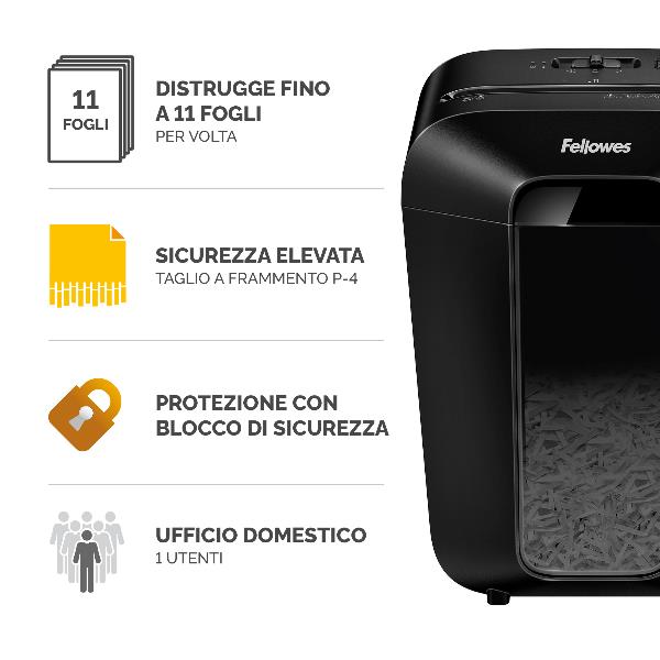 Fellowes Powershred LX70 - Distruggidocumenti - piccole parti - 4 x 40 mm - P-4