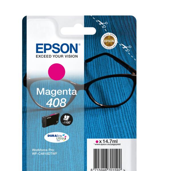 Epson 408 - 14.7 ml - alta capienza - magenta - originale - blister - cartuccia d'inchiostro - per WorkForce Pro WF-C4810DTWF