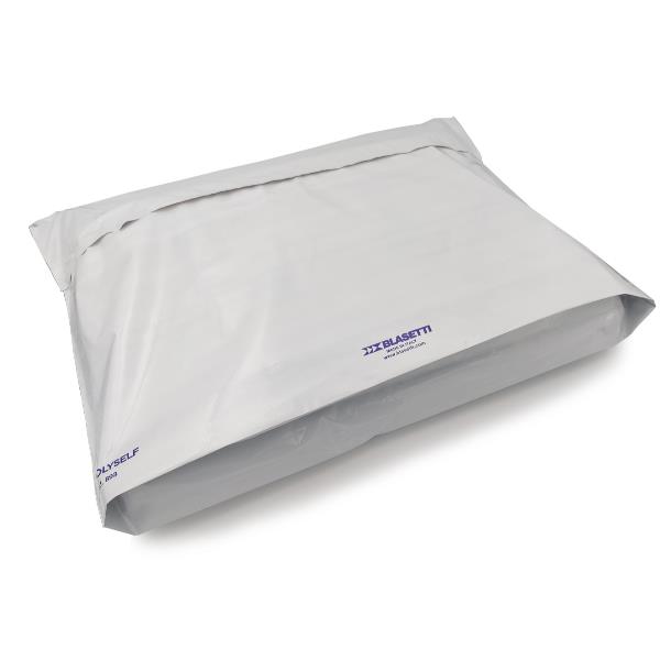 Blasetti Polyself Soff - Busta postale - formato C3 - 480 x 320 mm - rettangolare - estremità aperta - autoadesivo (distacco e sigillazione) - bianco - pacco da 100