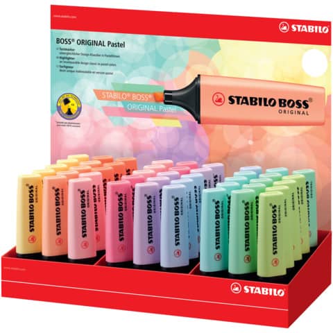 STABILO BOSS ORIGINAL - Evidenziatore - colori assortiti - inchiostro base acqua - 2-5 mm (pacchetto di 45)