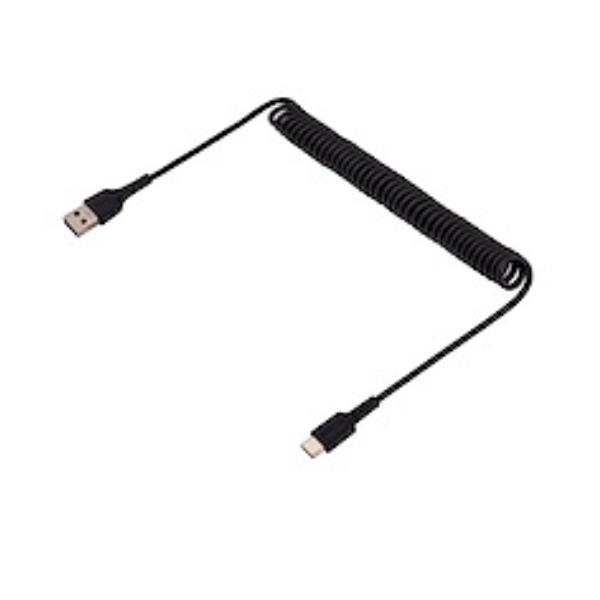 StarTech.com Cavo USB C Ricarica Veloce da 1M; Cavetto USB tipo C 2.0 Spiralato di Alimentazione e Sincronizzazione; Cavo Adattatore USB A/USB C in Fibra Aramidica e TPE, M/M (R2CCC-1M-USB-CABLE) - Cavo USB - USB (M) a USB-C (M) - USB 2.0 - 3 A - 1 m - avvolto a spirale - nero