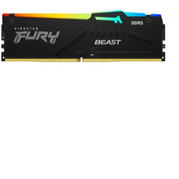 Kingston FURY Beast RGB - DDR5 - modulo - 16 GB - DIMM 288-PIN - 5200 MHz / PC5-41600 - CL40 - 1.25 V - senza buffer - on-die ECC