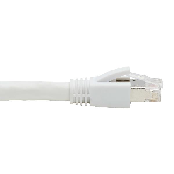 Tripp Lite Cat8 25G/40G-Certified Snagless S/FTP Ethernet Cable (RJ45 M/M), PoE, White, 10 ft. - Cavo patch - RJ-45 (M) a RJ-45 (M) - 3.048 m - S/FTP - CAT 8 - antiaggrovigliamento, compatto - bianco