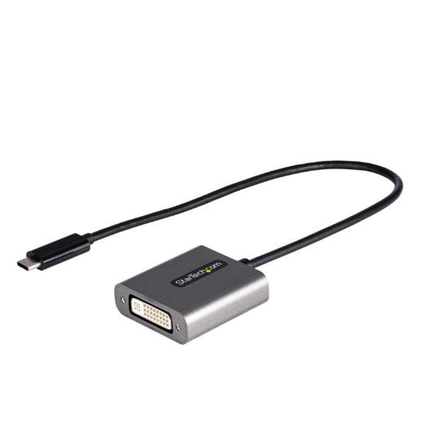 StarTech.com Adattatore USB C a DVI - Adattatore Dongle USB-C a DVI-D - Convertitore video USB Type C a DVI Display/Monitor 1920x1200p - Compatibile Thunderbolt 3 - Cavo integrato da 30 cm (CDP2DVIEC) - Adattatore video - legame singolo - USB-C (M) a DVI-I (F) - Thunderbolt 3 - 38 cm - supporto 1200p - nero - per P/N: DVIIDMM10, DVIIDMM15, DVIIDMM20, DVIIDMM6, TB4CDOCK