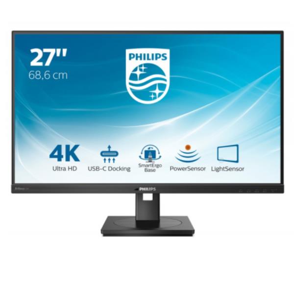 Philips P-line 279P1 - Monitor a LED - 27" - 3840 x 2160 4K @ 60 Hz - IPS - 350 cd/m² - 1000:1 - 4 ms - 2xHDMI, DisplayPort, USB-C - altoparlanti - black texture