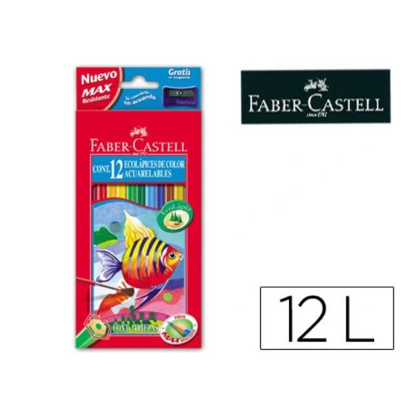 Pastelli acquerellabili - diametro mina 3,30 mm - colori assortiti - Faber-Castell - astuccio 12 pezzi