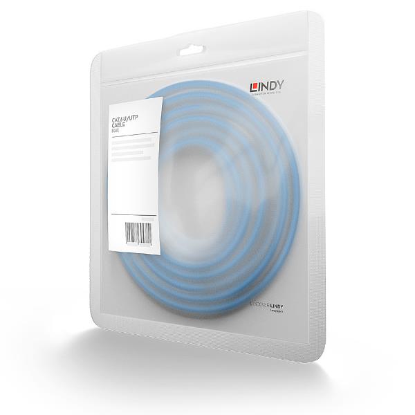 Lindy - Cavo patch - RJ-45 (M) a RJ-45 (M) - 5 m - UTP - CAT 6 - stampato, antiaggrovigliamento - blu