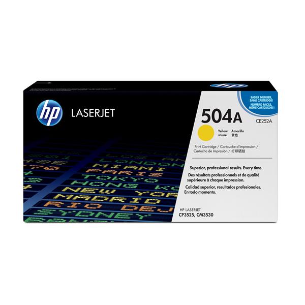 HP 504A - Giallo - originale - LaserJet - cartuccia toner (CE252A) - per Color LaserJet CM3530 MFP, CM3530fs MFP, CP3525, CP3525dn, CP3525n, CP3525x