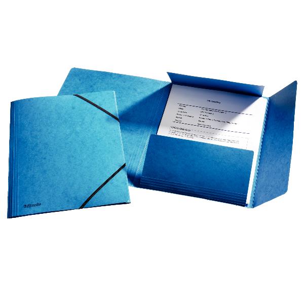 Esselte Rainbow - Cartelletta a 3 lembi - per A4 - capacità 150 fogli - blu