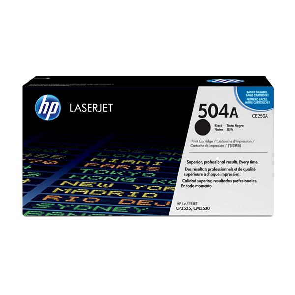 HP 504A - Nero - originale - LaserJet - cartuccia toner (CE250A) - per Color LaserJet CM3530, CM3530fs, CP3525, CP3525dn, CP3525n, CP3525x, CP3527, CP3529