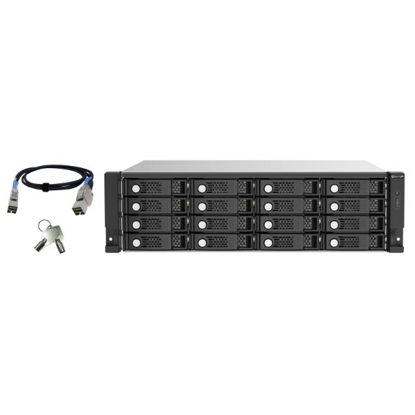 QNAP TL-R1620Sep-RP - Array unità disco rigido - 16 alloggiamenti (SATA-600 / SAS-3) - SAS 12Gb/s (esterna) - montabile in rack - 3U