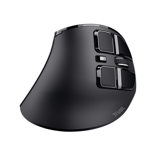 Trust Voxx - Mouse verticale - ergonomico - per destrorsi - ottica - 9 pulsanti - senza fili - Bluetooth, 2.4 GHz - ricevitore wireless USB