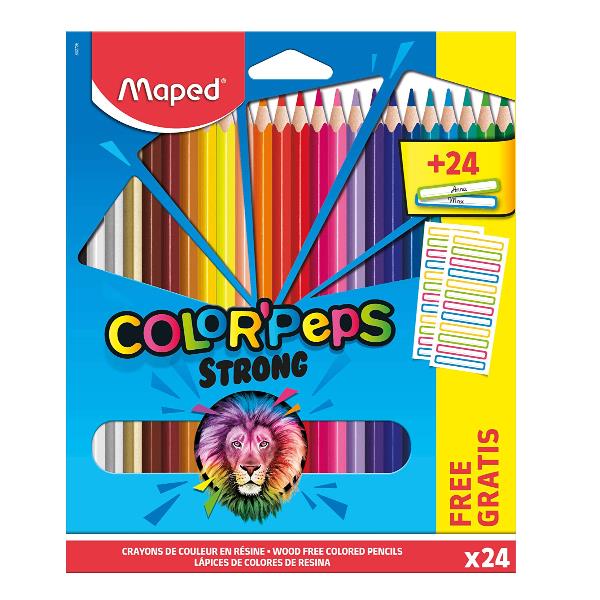 Maped Color'Peps Strong - Pastello colorato - 3.2 mm (pacchetto di 24)