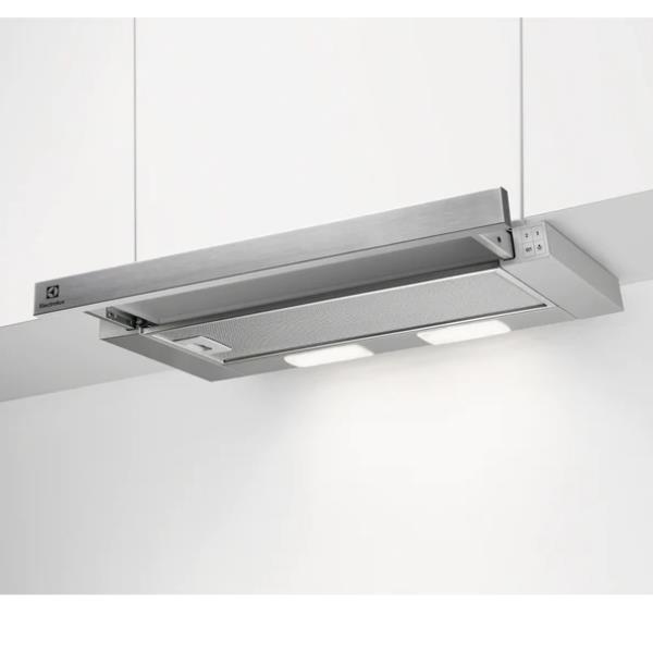 Electrolux Serie 300 LFP226S - Cappa - telescopica - Nicchia - larghezza: 50.2 cm - prof. 26.5 cm - estrazione e ricircolo (con kit ricircolo aggiuntivo) - grigio