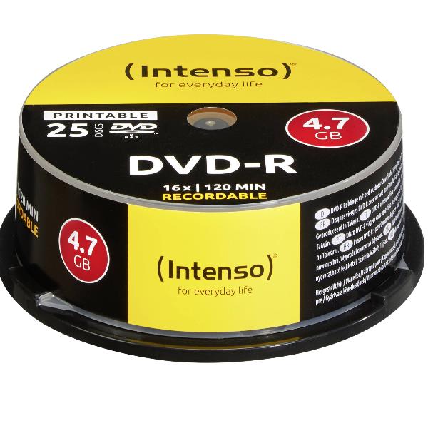 Intenso - 25 x DVD-R (G) - 4.7 GB 16x - superfice stampabile con ink jet - campana