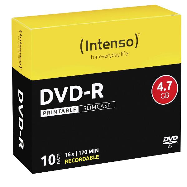 Intenso - 10 x DVD+R - 4.7 GB 16x - Astuccio CD Slim