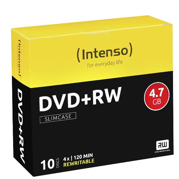 Intenso - 10 x DVD+RW - 4.7 GB (120 min) 4x - Astuccio CD Slim