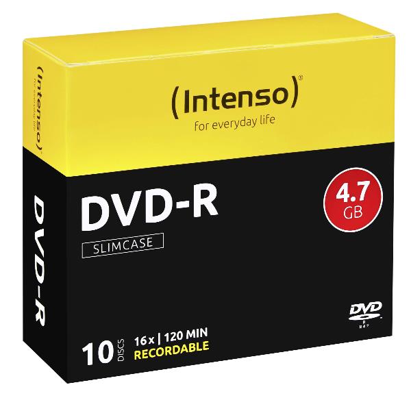 Intenso - 10 x DVD-R - 4.7 GB (120 min) 16x - Astuccio CD Slim
