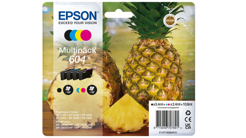 Epson 604 Multipack - Confezione da 4 - XL - nero, giallo, ciano, magenta - originale - blister - cartuccia d'inchiostro - per Expression Home XP-4200; Home Cinema 3200; Stylus Photo 2200