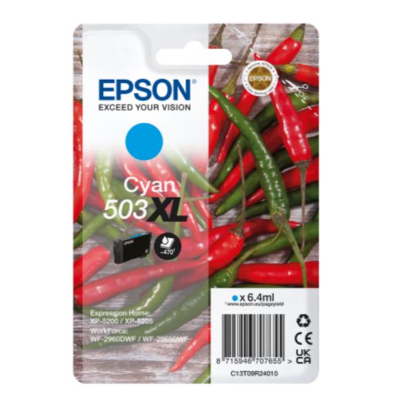 Epson 503XL - 6.4 ml - ciano - originale - blister - cartuccia d'inchiostro - per EPL 5200; RIP Station 5200; WorkForce WF-2960