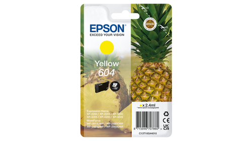 Epson 604 - 2.4 ml - giallo - originale - blister con radiofrequenza / allarme acustico - cartuccia d'inchiostro - per EPL 4200; Home Cinema 3200; Stylus Photo 2200