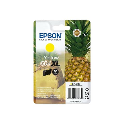 Epson 604XL Singlepack - 4 ml - XL - giallo - originale - blister - cartuccia d'inchiostro - per EPL 4200; Home Cinema 3200; Stylus Photo 2200