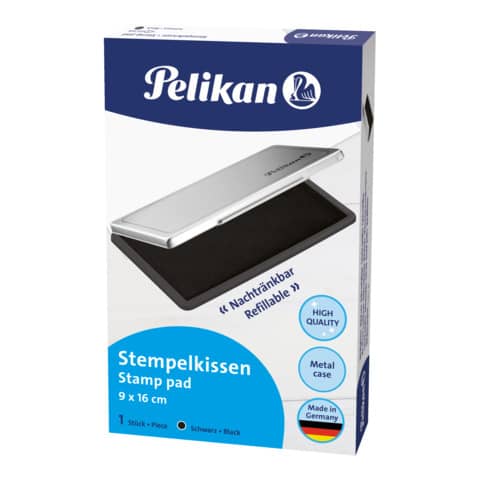 Cuscinetto per timbri - 9 x 16 cm - nero - Pelikan