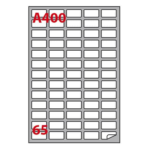 Etichette adesive A/400 - in carta - permanenti - 38,1 x 21,2 mm - 65 et/fg - 100 fogli - bianco - angoli tondi - Markin