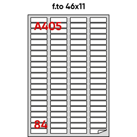 Etichette adesive A/405 - in carta - permanenti - 46 x 11,1 mm - 84 et/fg - 100 fogli - bianco - angoli tondi - Markin