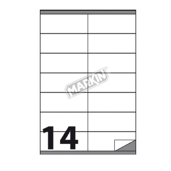 Etichette adesive C/546 - in carta - permanenti - 105 x 40 mm - 14 et/fg - 100 fogli - bianco - Markin